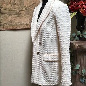 Chico's Ivory Quilted Blazer